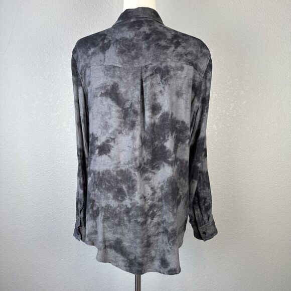 Rails Womens Hunter Long Sleeve Button Up Top Shirt Size L Charcoal Tie Dye - Picture 6 of 10